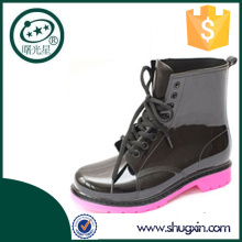 children cute ankle high flat heel wholesale wellies wellington boots B-817